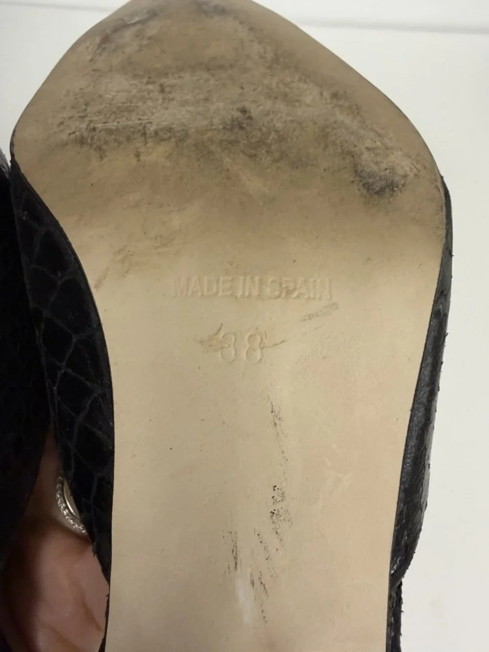 Bloomingdale's Vtg Y2K Kitten Heel Mules Black Leather Pointed Toe Whimsy Goth - Picture 7 of 11